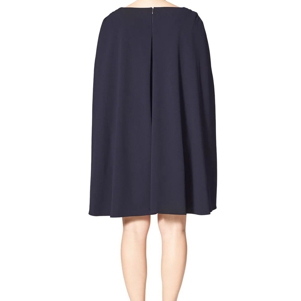 Maggy London Navy Blue Cape Sheath Cocktail Dress Boat Neck Mini NEW - Picture 4 of 10